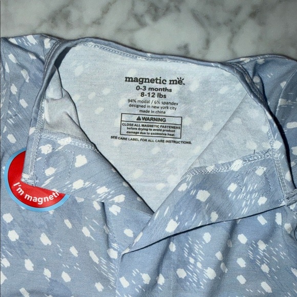 NWT Magnetic Me Light Blue & White Speckled Footie - Picture 5 of 5